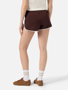Light brown Francine cotton shorts with contrast trims