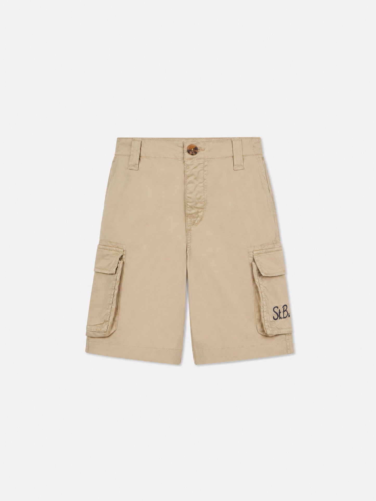 Beige Cargo-Shorts aus Baumwolle für Jungen 