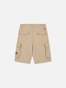 Beige Cargo-Shorts aus Baumwolle für Jungen 
