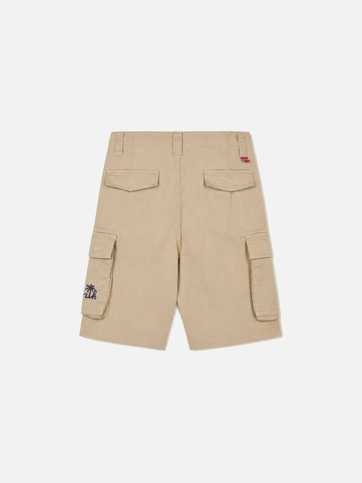 Short cargo garçon en coton beige 