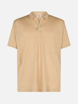 Man beige linen polo shirt Fraser