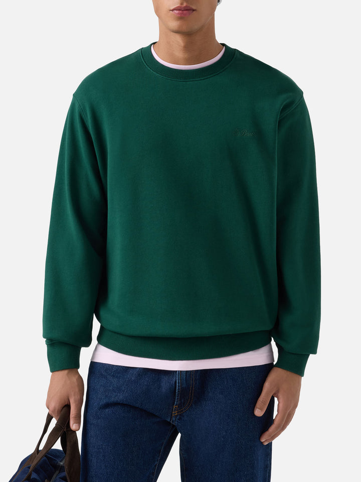 Green Fourseason cotton sweatshirt with logo embroidery