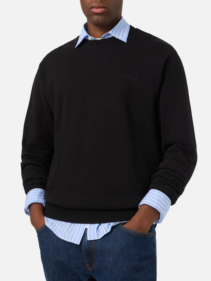 Sudadera con cuello redondo Fourseason en algodón negro 