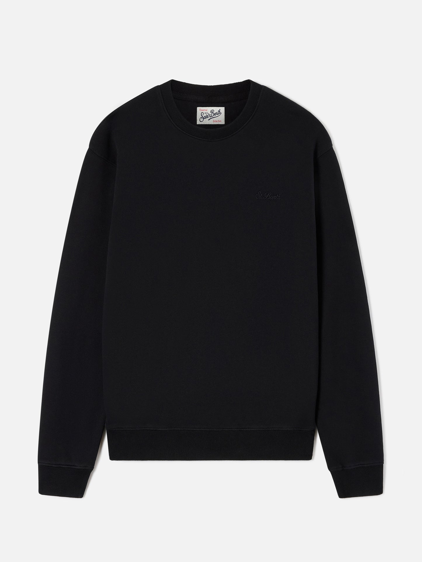 Sudadera con cuello redondo Fourseason en algodón negro 