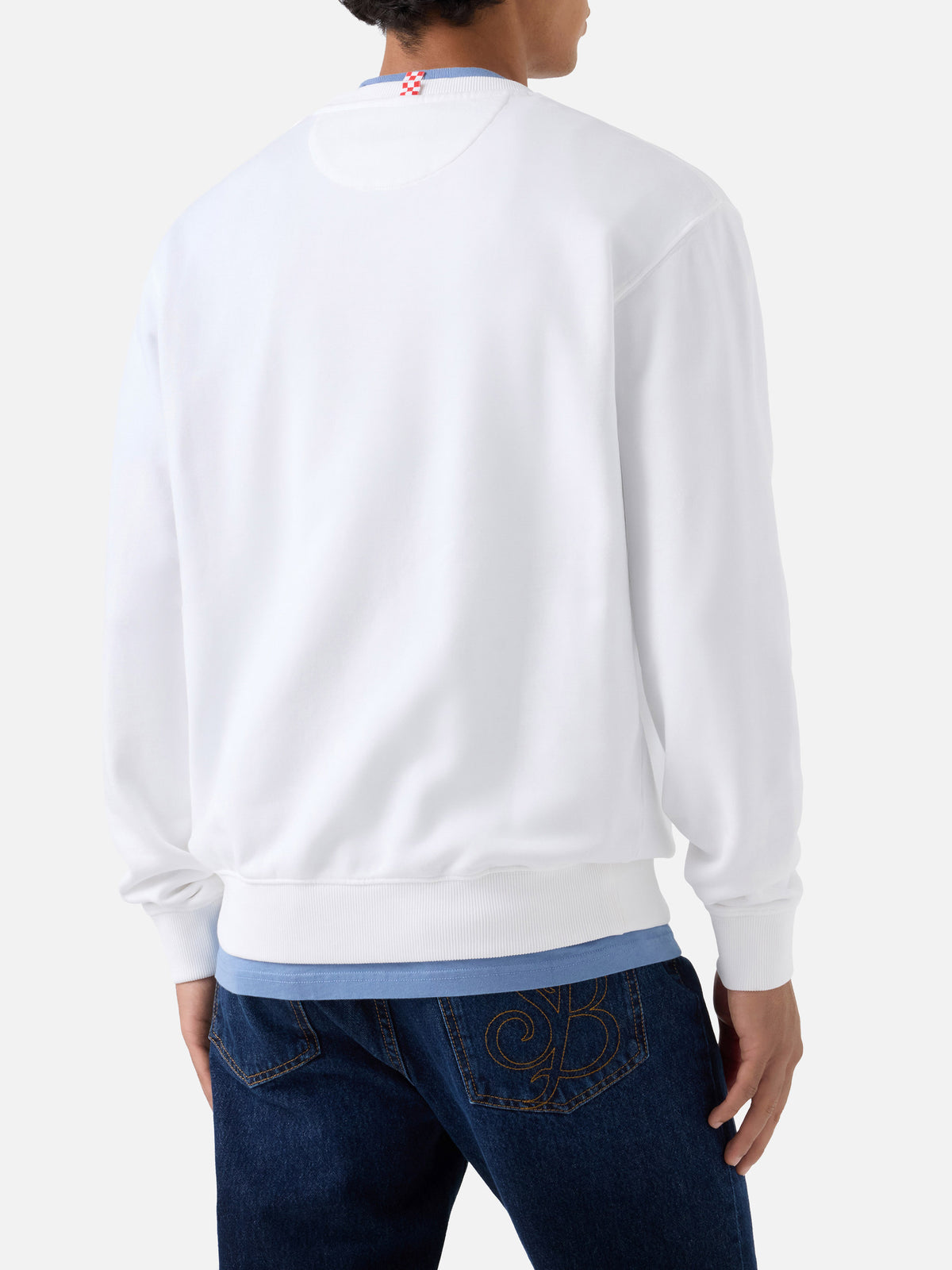 Sudadera de cuello redondo Fourseason en algodón blanco 