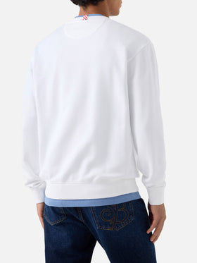 Sudadera de cuello redondo Fourseason en algodón blanco 