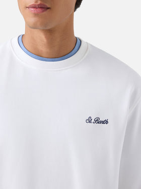 Sudadera de cuello redondo Fourseason en algodón blanco 