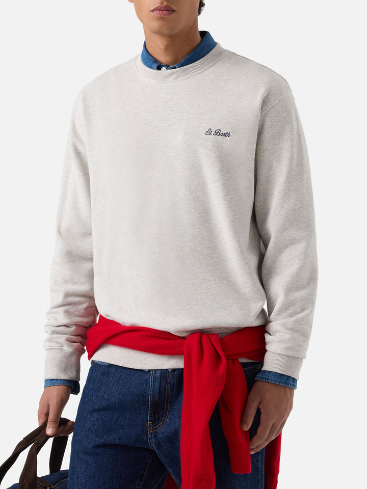 Grey Fourseason cotton sweatshirt with logo embroidery