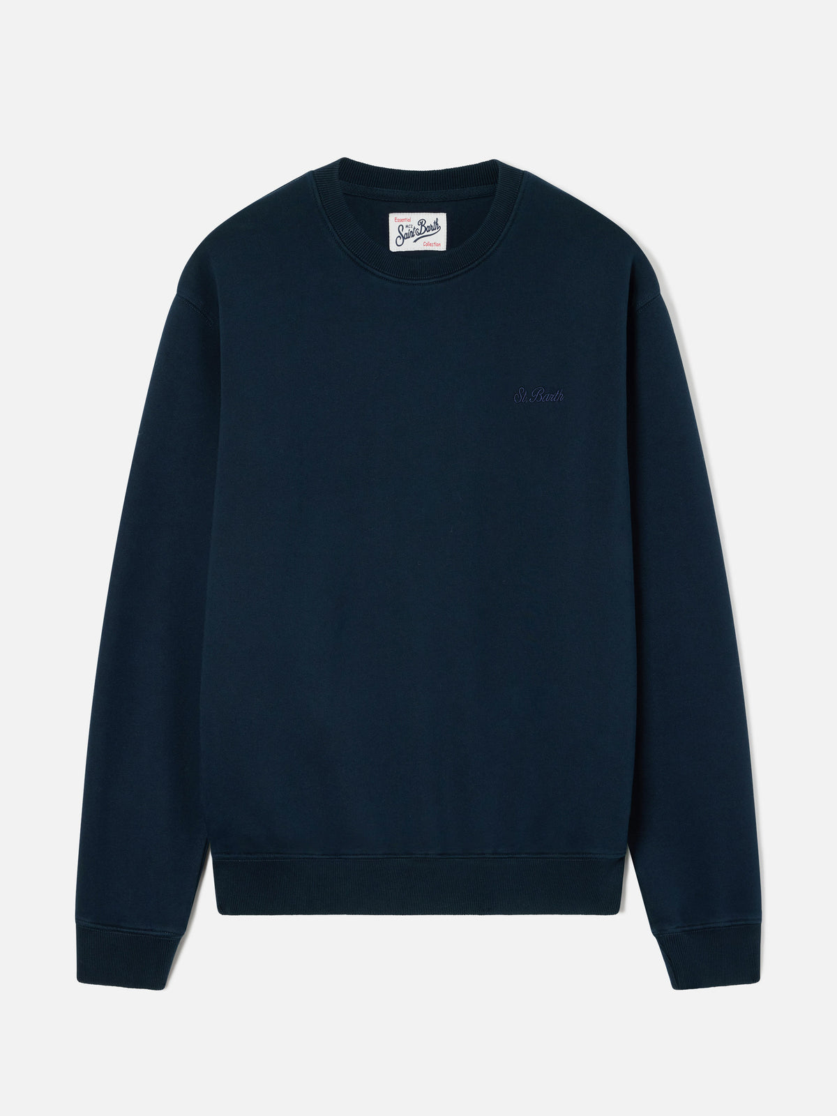 Sudadera de algodón Fourseason Navy blue con bordado del logo 