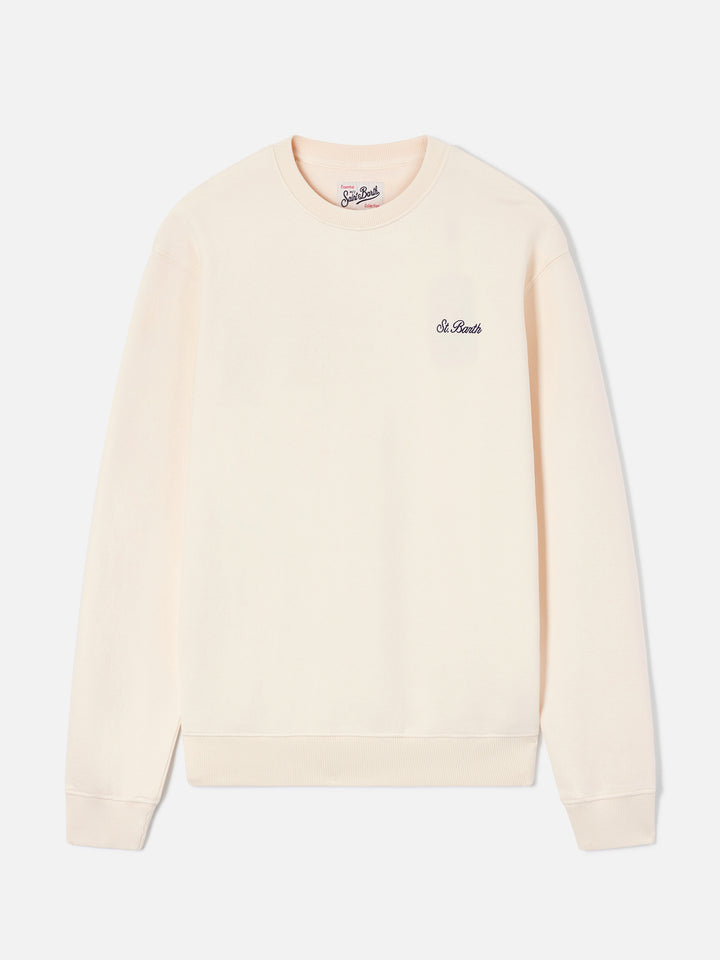 Sweat-shirt ras-du-cou Fourseason en coton blanc ivoire 