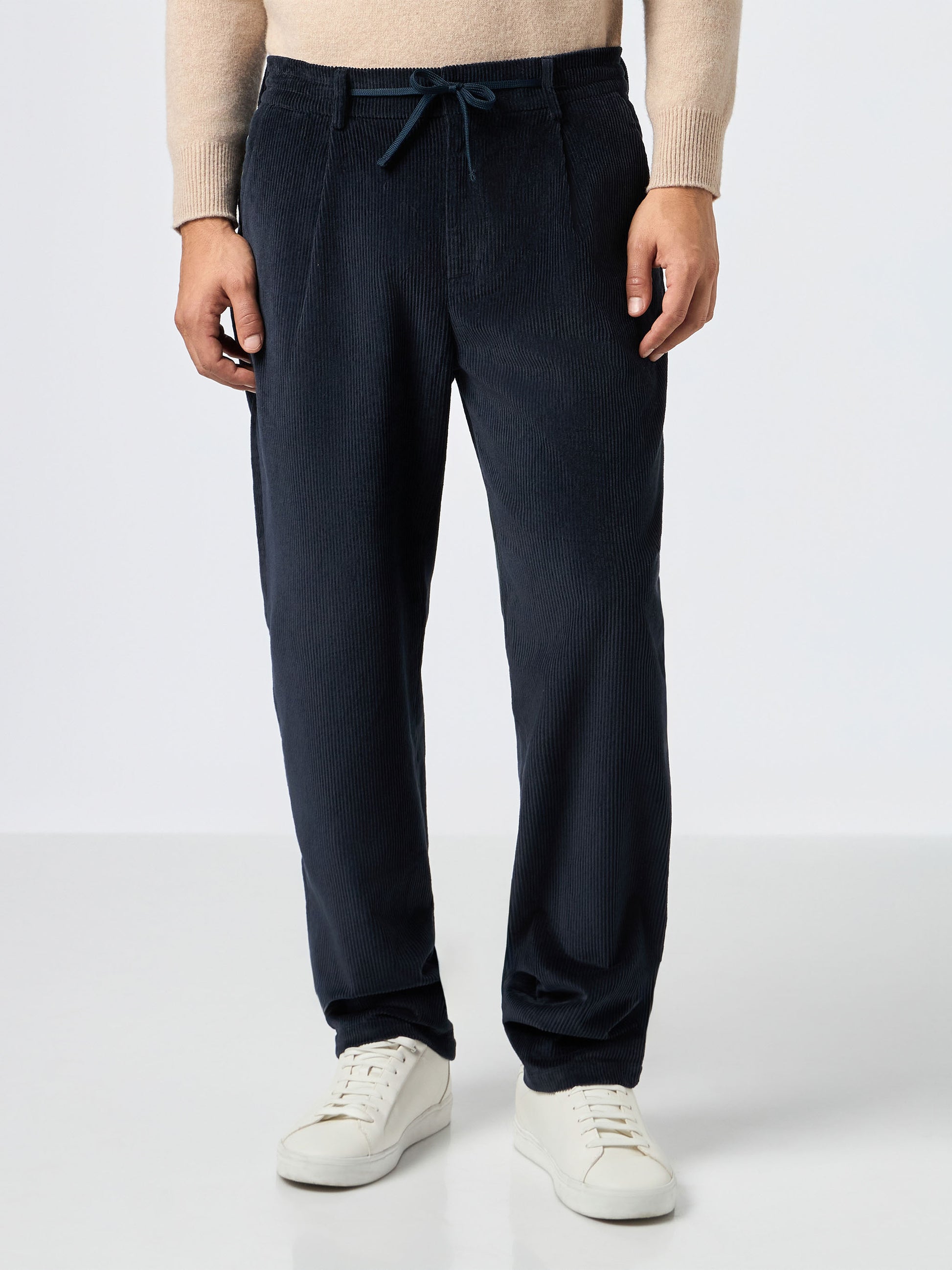 Man navy blue corduroy pants Fuji – MC2 Saint Barth