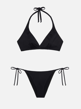 Marielle black classic swim briefs - Gaia black triangle bralette top