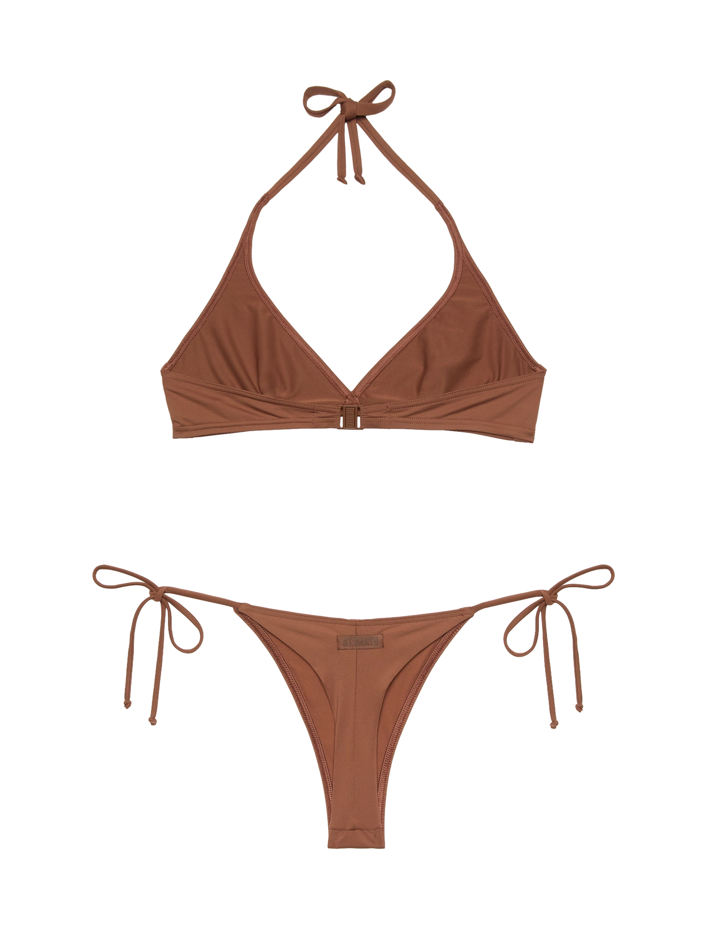 Gaia Norah brown bikini with triangle top and cheeky swim briefs - MC2 Saint Barth