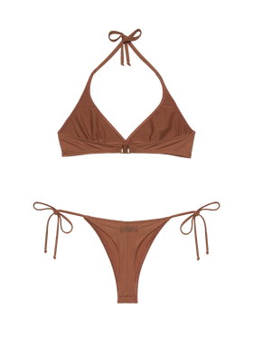 Gaia Norah brown bikini with triangle top and cheeky swim briefs - MC2 Saint Barth