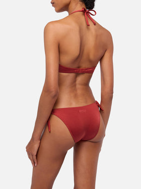 Bikini bralette a triangolo classico Gaia Yali  color mattone shimmer