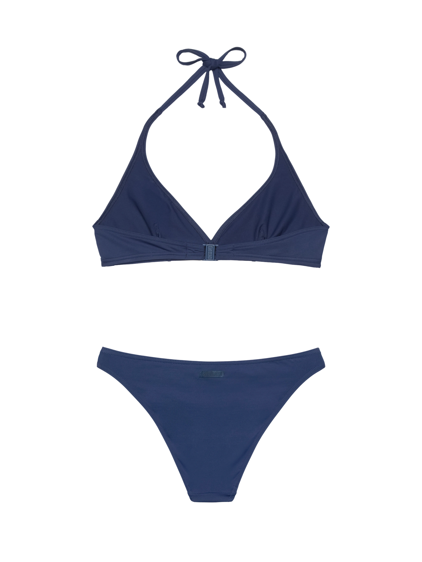 Maia high-waist navy blue swim briefs - Gaia navy blue triangle bralette top - MC2 Saint Barth