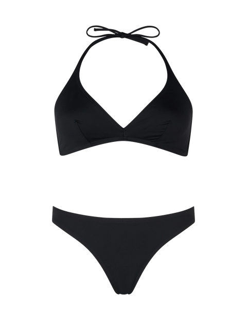 Maia high-waist black swim briefs - Gaia black triangle bralette top - MC2 Saint Barth