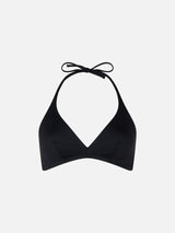 Woman triangle bralette black top Gaia