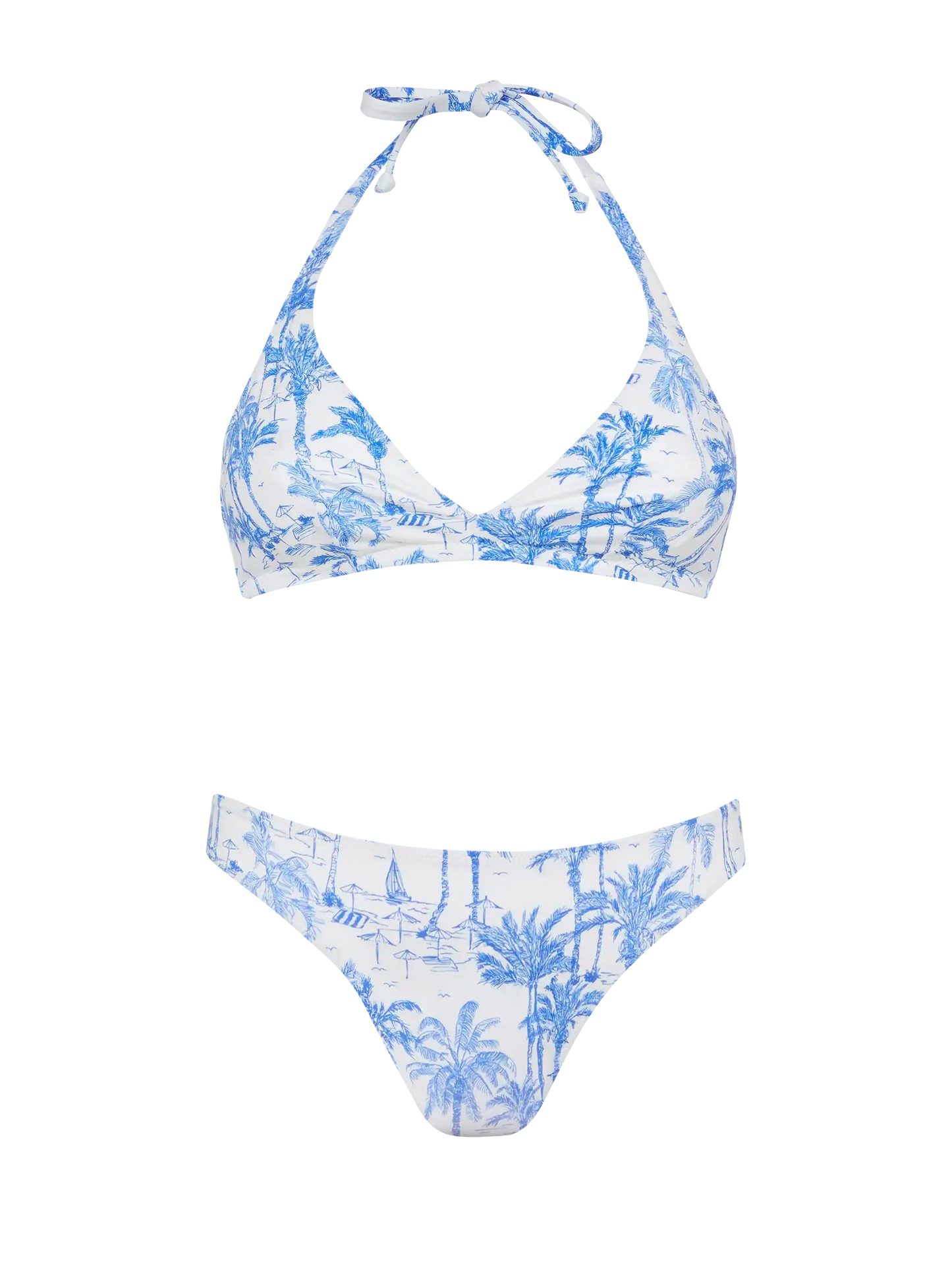 Bikini a bralette Gaia Maia con stampa toile de jouy