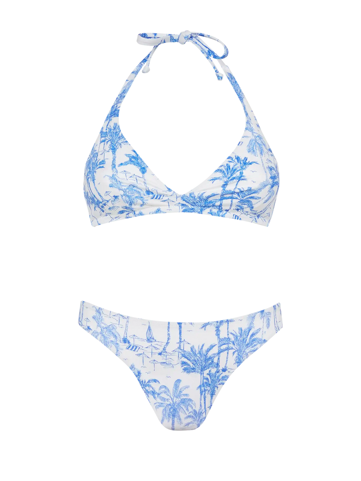 Bikini a bralette Gaia Maia con stampa toile de jouy
