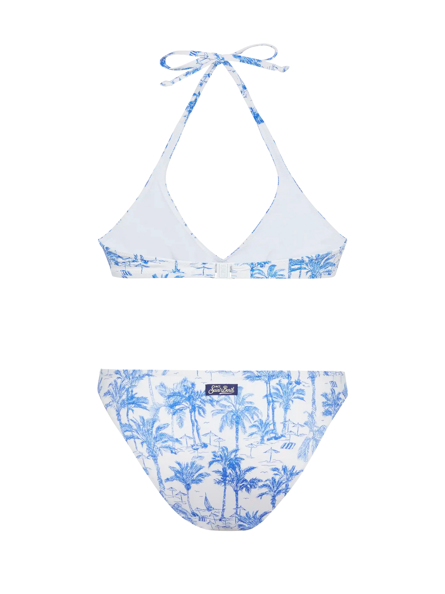 Bikini a bralette Gaia Maia con stampa toile de jouy