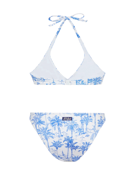 Bikini a bralette Gaia Maia con stampa toile de jouy