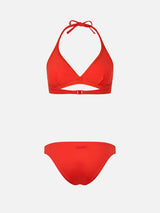 Orangefarbener Triangel-Bralette-Bikini für Damen von Gaia Maia