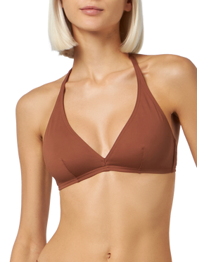 Woman triangle bralette brown top Gaia