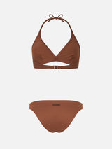 Woman brown triangle bralette bikini Gaia Maia