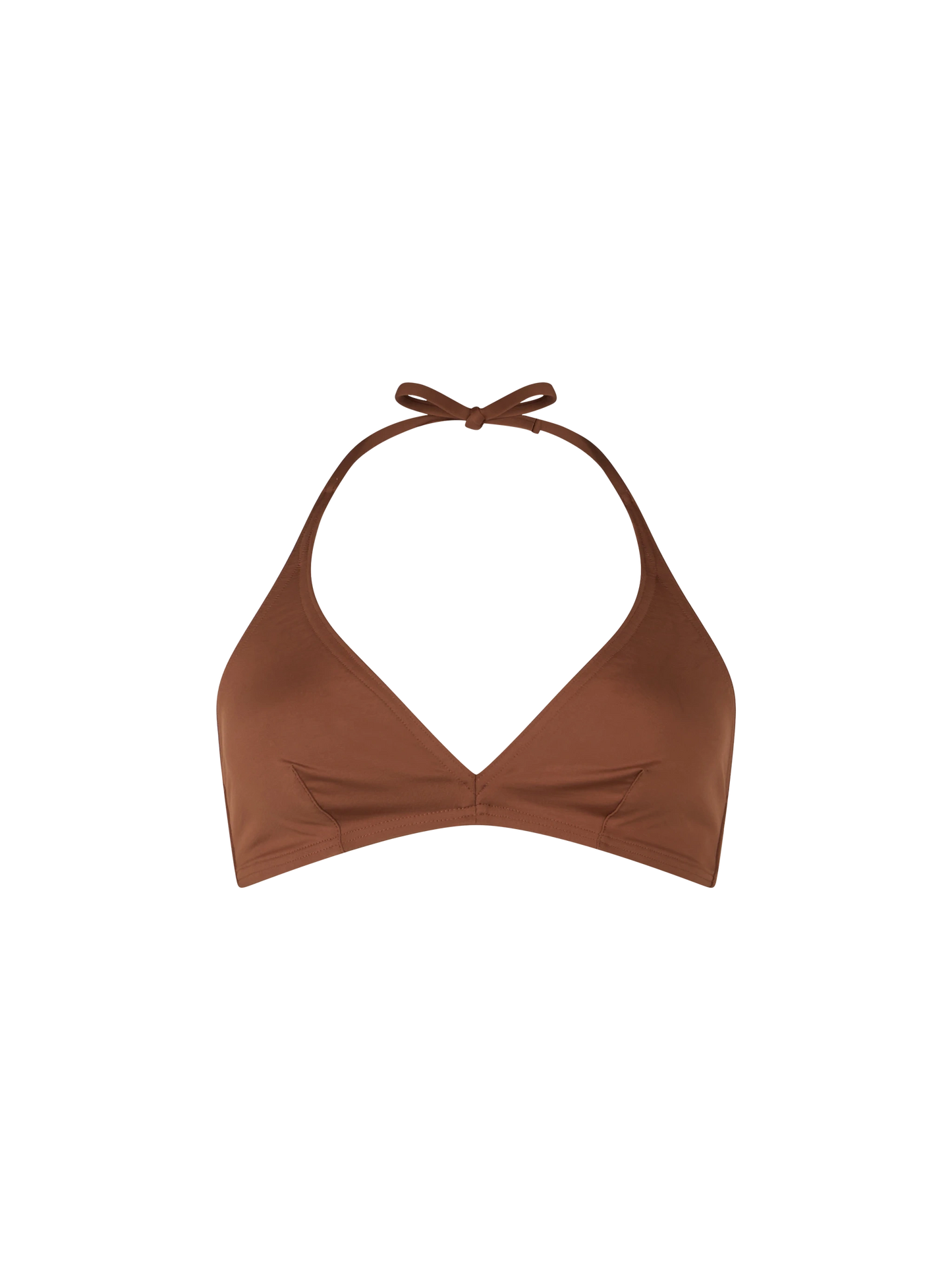 Woman triangle bralette brown top Gaia