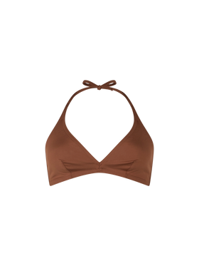 Woman triangle bralette brown top Gaia