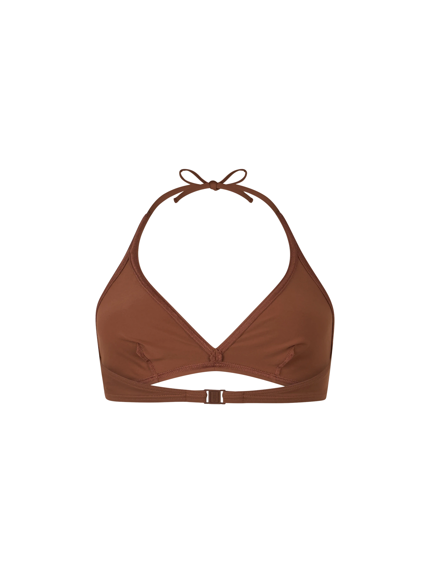 Woman triangle bralette brown top Gaia