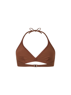 Woman triangle bralette brown top Gaia