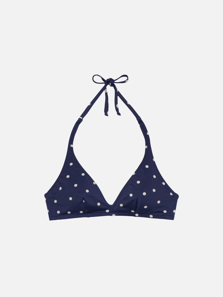 Gaia triangle bralette top with polka dots print