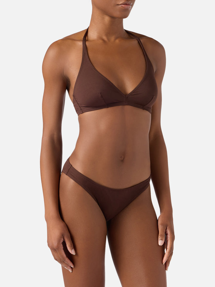 Gala bikini in solid dark brown
