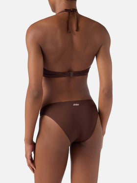 Gala bikini in solid dark brown