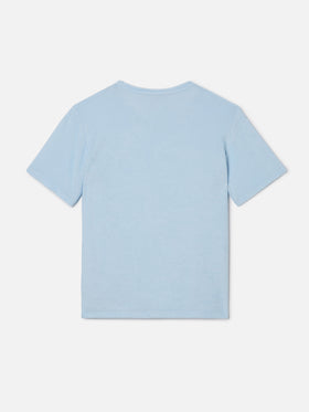 Light blue Gary Jr t-shirt in terry-effect fabric with embroidered logo