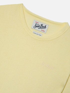 Yellow Gary Jr t-shirt in terry-effect fabric with embroidered logo