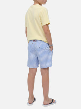 T-shirt Gary Jr in tessuto effetto spugna giallo con logo ricamato