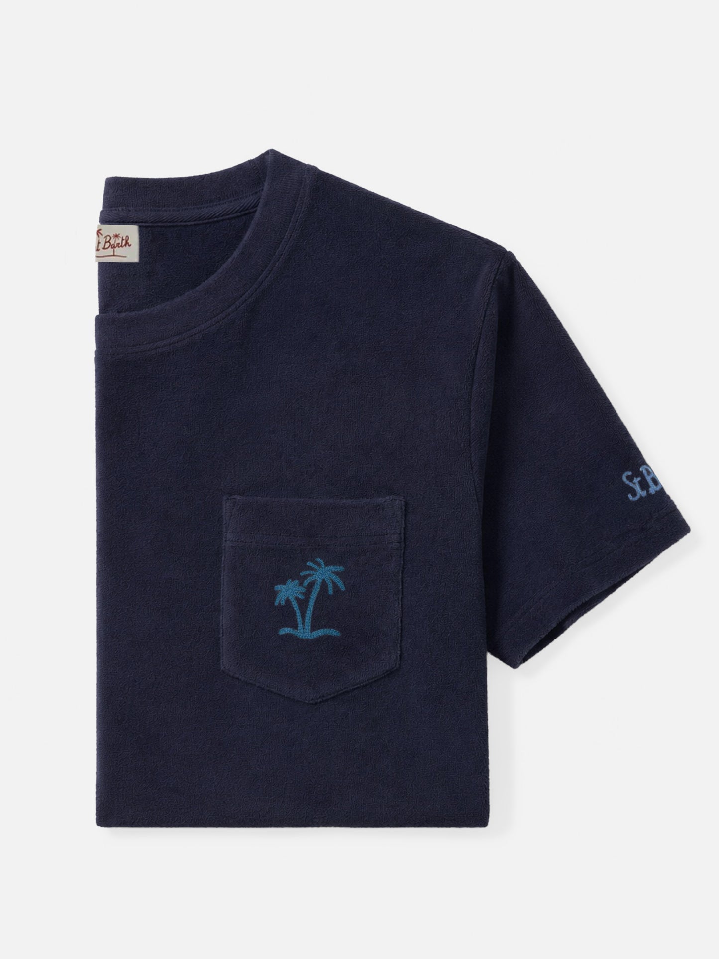 T-shirt Gary in tessuto effetto spugna blu navy