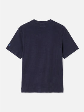 T-shirt Gary in tessuto effetto spugna blu navy