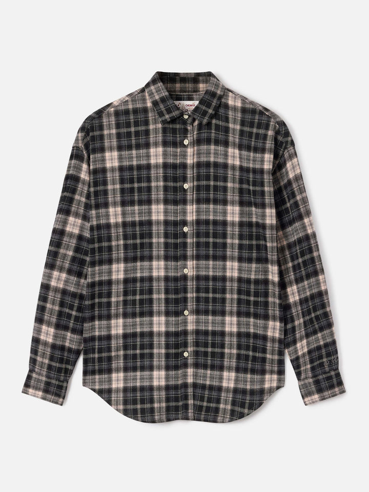 Chemise en flanelle Gigy à motif tartan avec broderie logo 