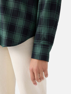 Camisa de franela de algodón Green Gigy con estampado de cuadros buffalo y bordado Après Chic 