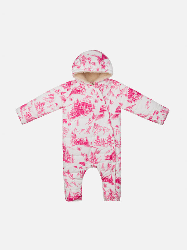 Girl ski suit Glace with toile de jout print