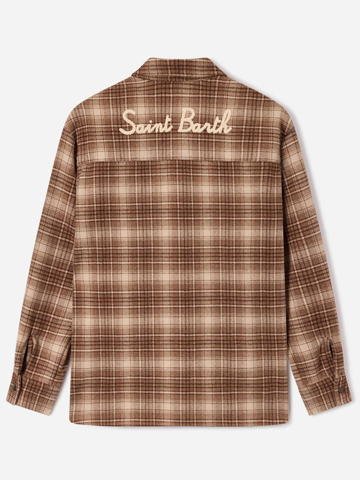 Sobrecamisa de franela Cambry con estampado tartán y bordado con logotipo 