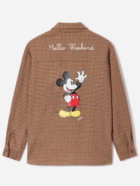 Surchemise en flanelle de laine mélangée Cambry avec broderie Mickey Mouse | Special edition 