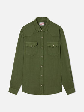 Dark green  linen shirt