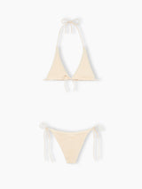 Bikini a triangolo crema crinkle da donna Guiana Marielle