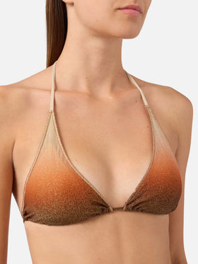 Guiana Overlock Triangel-Bikinioberteil aus degradé Lurex 