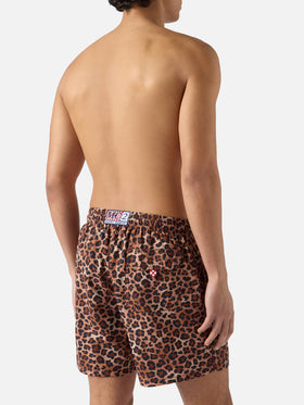 Gustavia swim shorts with leopard print